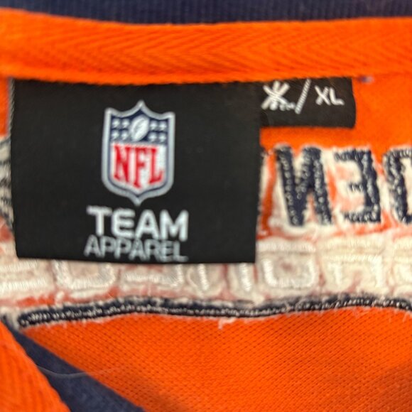 Denver Broncos NFL Team Apparel Rugby Klew Polo Shirt XL Colorblock Orange - Picture 2 of 8